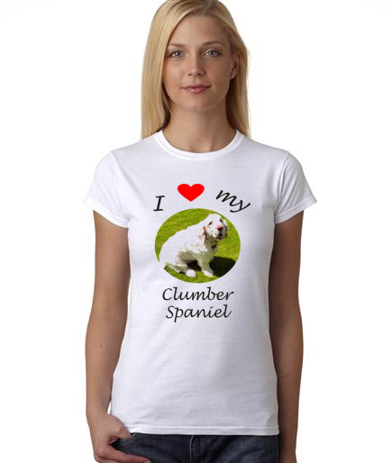 Dogs - I Heart My Clumber Spaniel on Womans Shirt